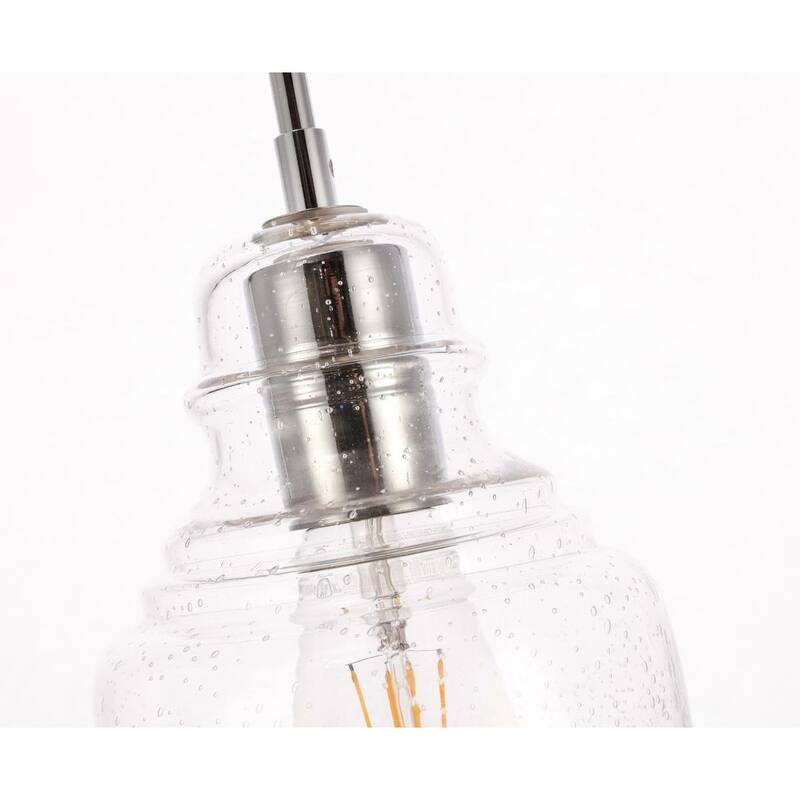 Adelee 6-Inch 1-Light Clear Seeded Glass Pendant