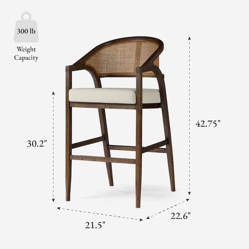 Maven Lane 30" Chloe Bar Height Kitchen Stool