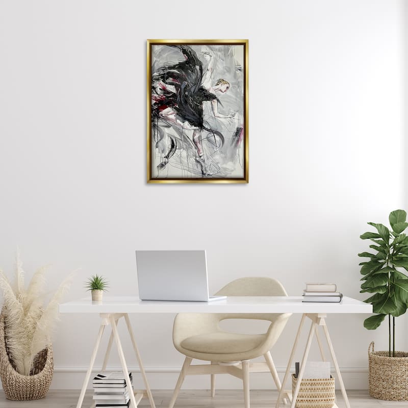 Stupell Modern Elegance Dancer Framed Floater Canvas Wall Art Design By Lucille Lee