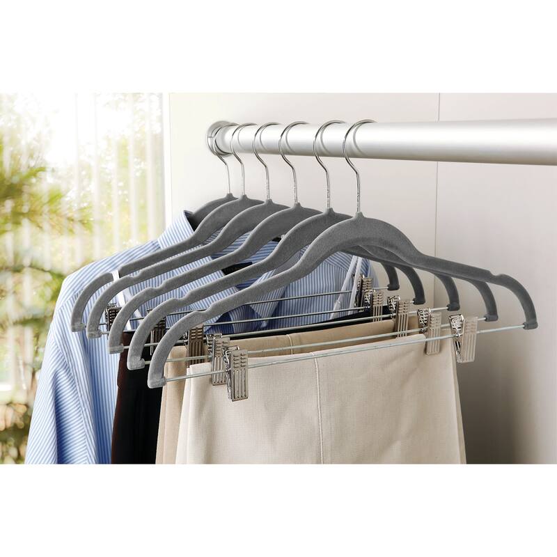 Simplify 24 Pack Velvet Hangers with Clips