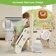 preview thumbnail 28 of 28, 10 in 1 Toddler Slide, Baby Climber Slide Indoor Playground with Bus Theme Playhouse, Basketball Hoop, Telescope, Soccer