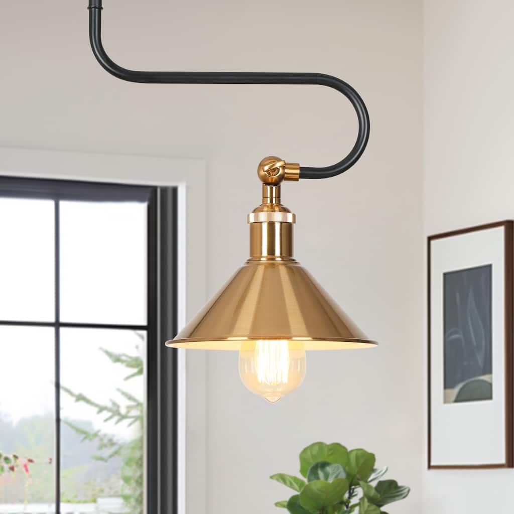 Modern Vintage 1-Light Gold Brass Metal Pendant Light Foyer Ceiling Lights