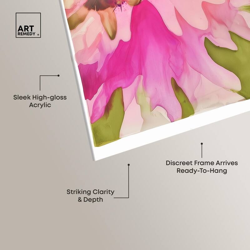 Vibrant Fluidity Floral I Acrylic by Art Remedy, Ready to Hang