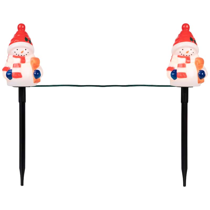 Jolly Snowmen Outdoor Christmas Pathway Markers - 16" - Set of 4 - White