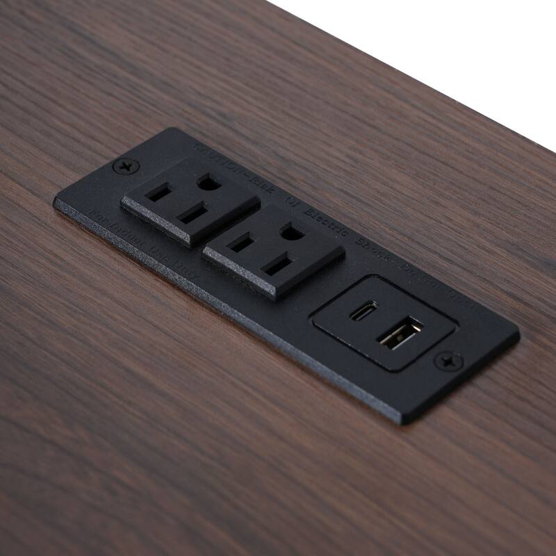 54.9" Kitchen Island with Drop Leaf, Power Outlet, with 4 Door Shelves, Cross Barn Doors & Visual Glass Door on 4 Wheels