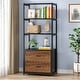 preview thumbnail 8 of 16, 4-Tier White Bookshelf with 2 Drawers, Etagere Standard Book Shelves Display Shelf for Home Office - 60”H x 23.6”L x 15.7”W