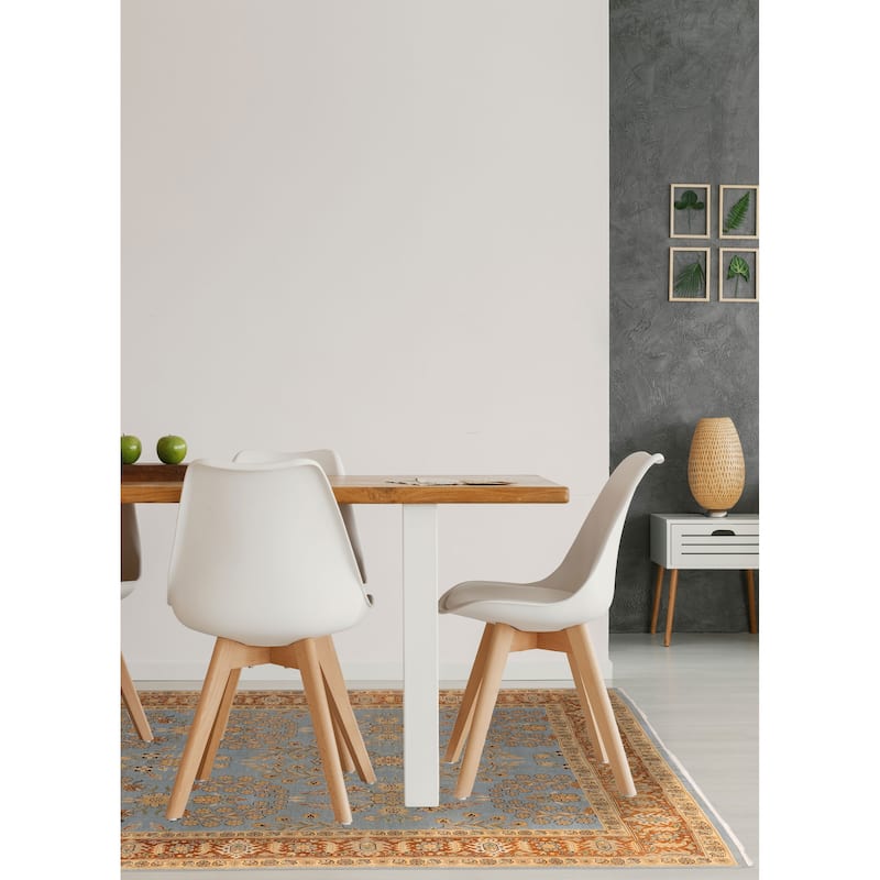 ECARPETGALLERY Hand-knotted Jamshidpour Light Blue Wool Rug - 8'0 x 10'0