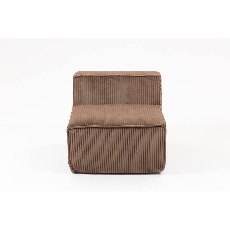 Modular Sectional Sofa with Pillows, Corduroy Upholstered 3-Seater Sofa, All-Compressed Foam Sofa for Living Room, Apartment