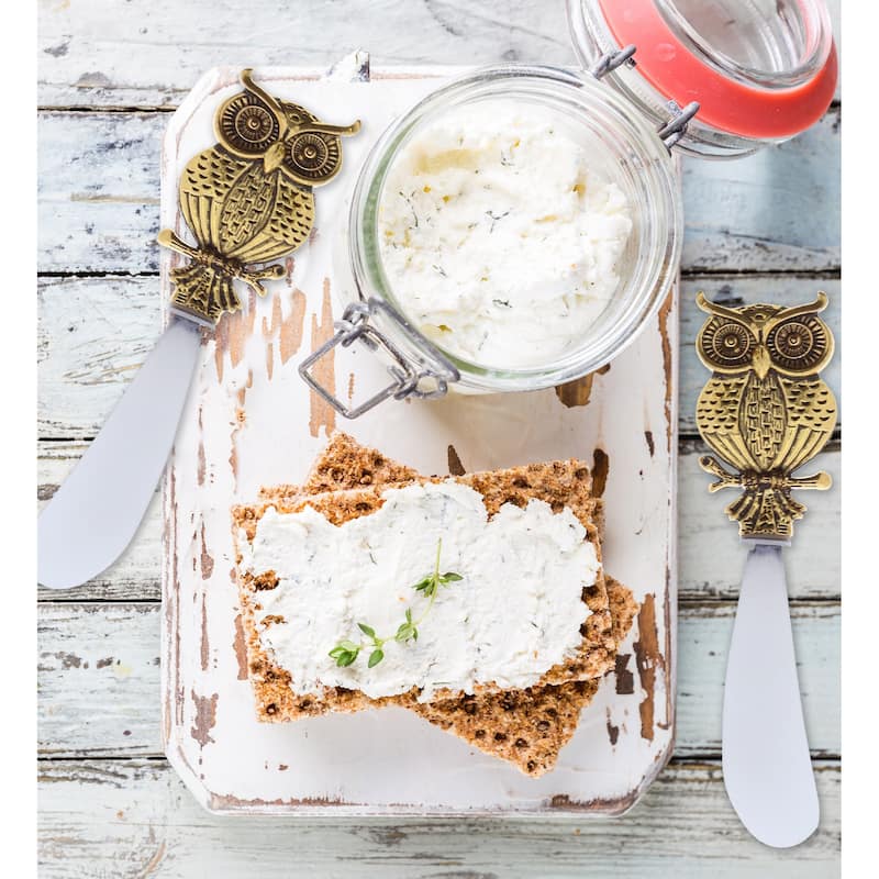 KitchaBon Gold Stainless Steel Cheese Spreader Set of 2 - Owl