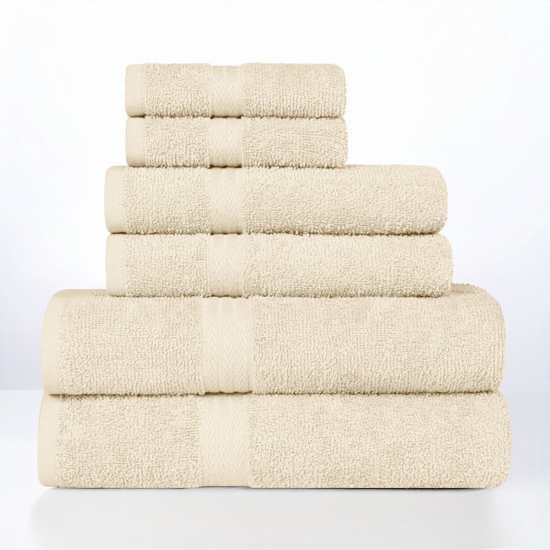 Superior Miami 100% Cotton 6-Piece Towel Set - Lightweight & Quick Drying