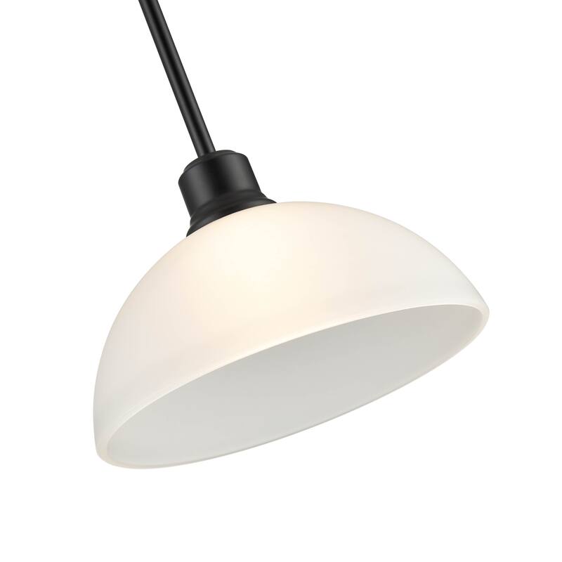 Millennium Lighting Amberle 1 Light in Matte Black or Brushed Nickel Pendant with Frosted White Glass Shade