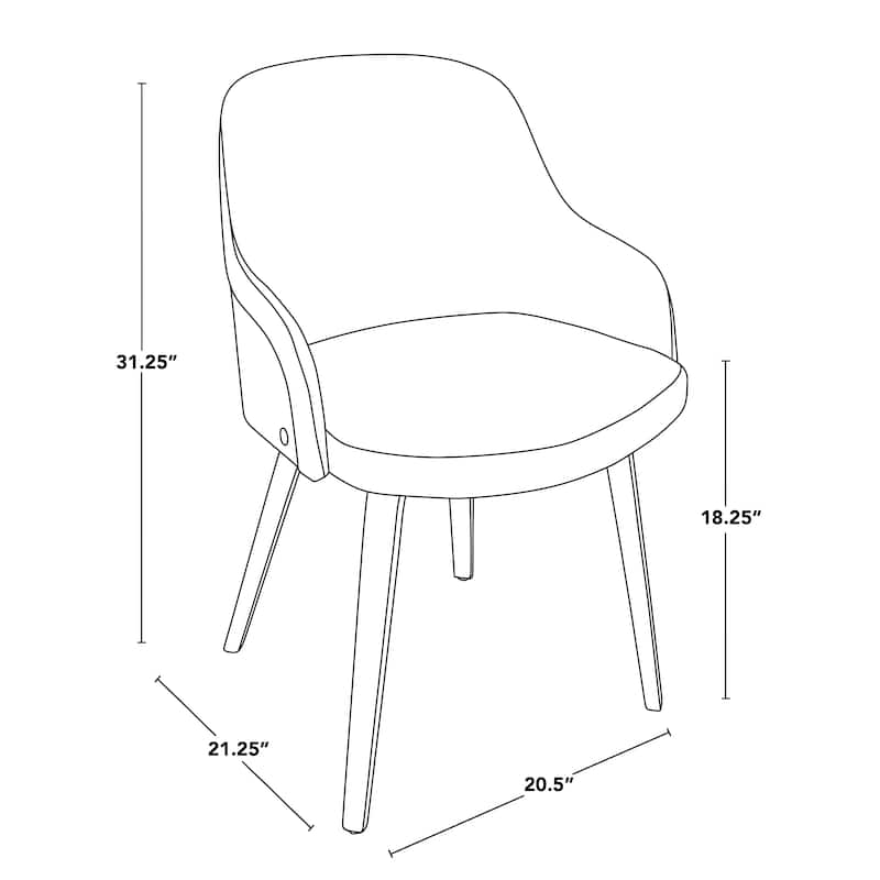 Carson Carrington Duvnas Upholstered Dining/Accent Chair with Bent Wood Legs (Set of 2)