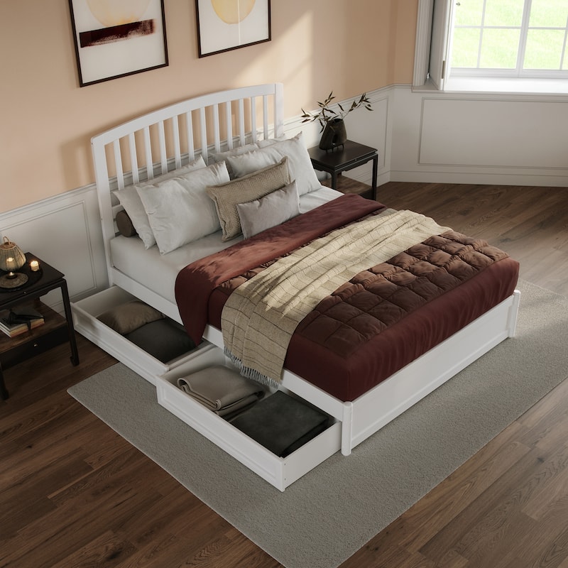 Lucia Platform Bed with Panel Footboard and Storage Drawers