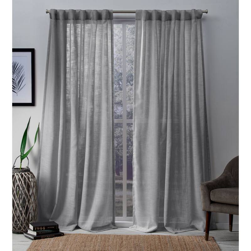 ATI Home Bella Sheer Hidden Tab Top Curtain Panel Pair - 54X84 - Silver