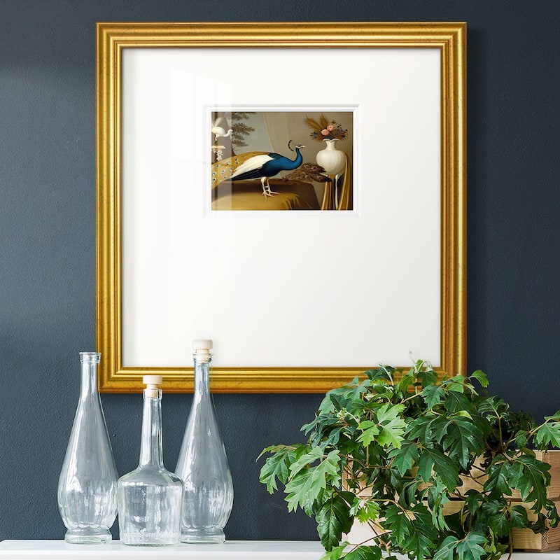 Golden Peacock vPremium Framed Print