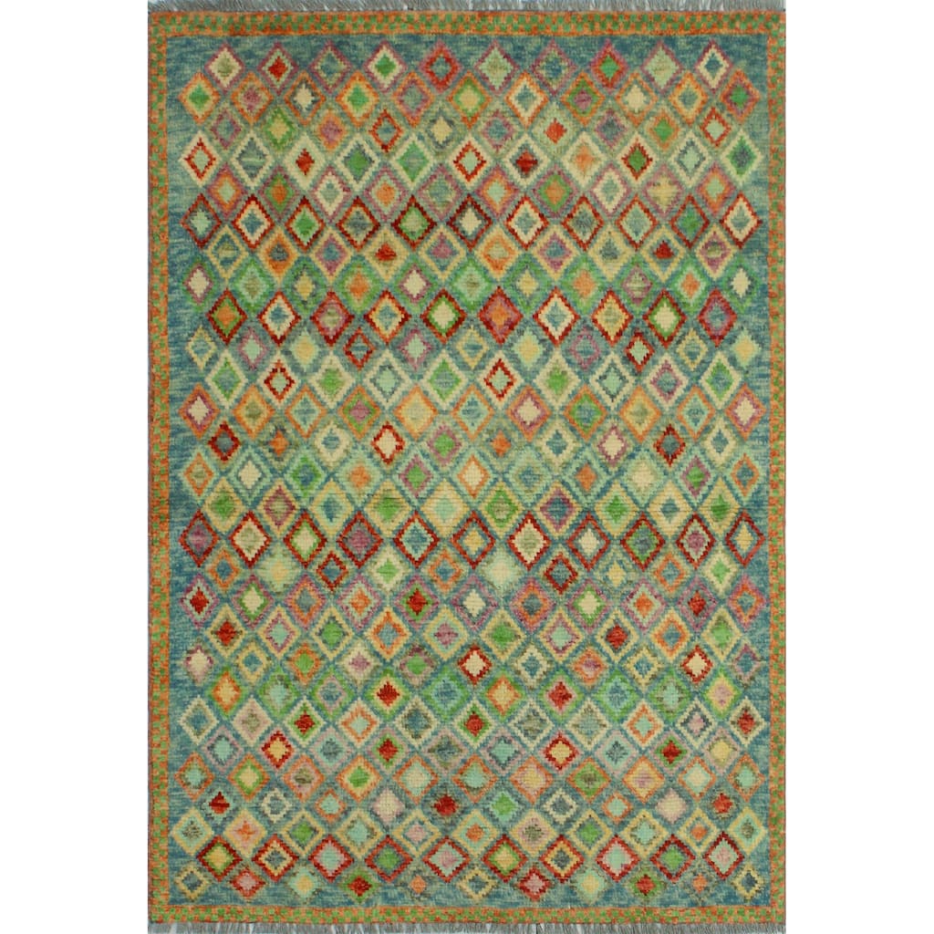 Balochi Aian Green/Gold Rug - 3'4" x 4'10"