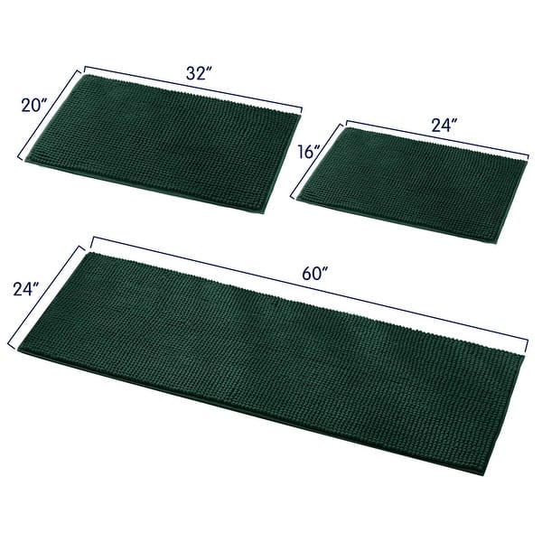 dimension image slide 3 of 14, Subrtex Chenille Soft Rugs Super Water Absorbing Shower Mats