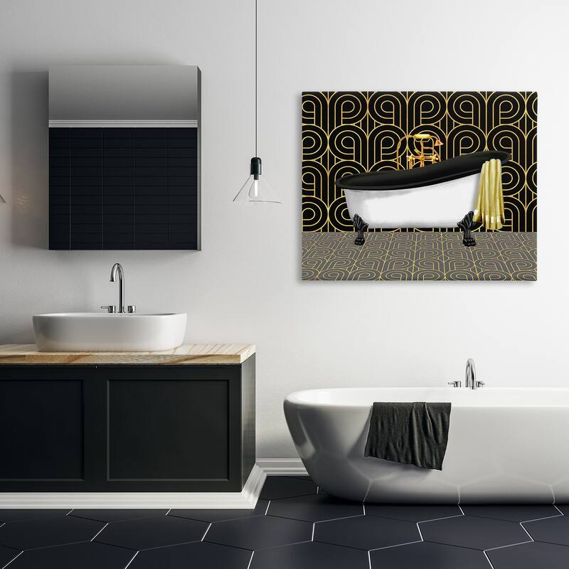 Stupell Bathroom in Deco Style Canvas Wall Art Design By Conrad Knutsen
