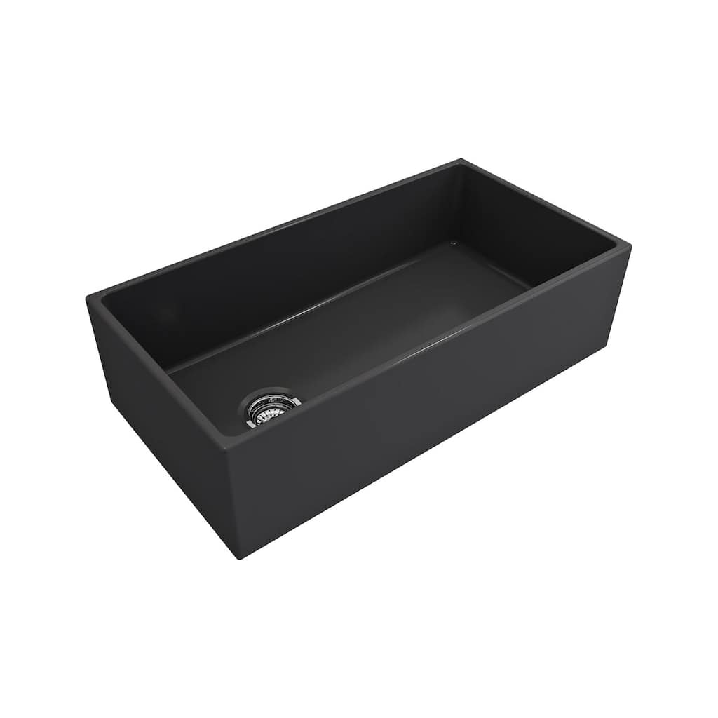 Crestwood 36" Modern Single Bowl Apron Fireclay Sink - Charcoal