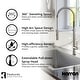 preview thumbnail 7 of 7, Karran All-in-One Apron Front/Farmhouse Quartz 34-in Single Bowl Kitchen Sink in White with Faucet KKF220 in Stainless Steel