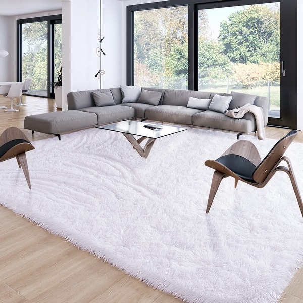 Soft Modern Large Shaggy Rug for Home Decor, Non-Slip Plush Fluffy