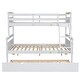 preview thumbnail 9 of 24, Twin over Full Size Pine Wood Bunk Bed with Ladder, Twin Size Trundle, Safety Guardrail