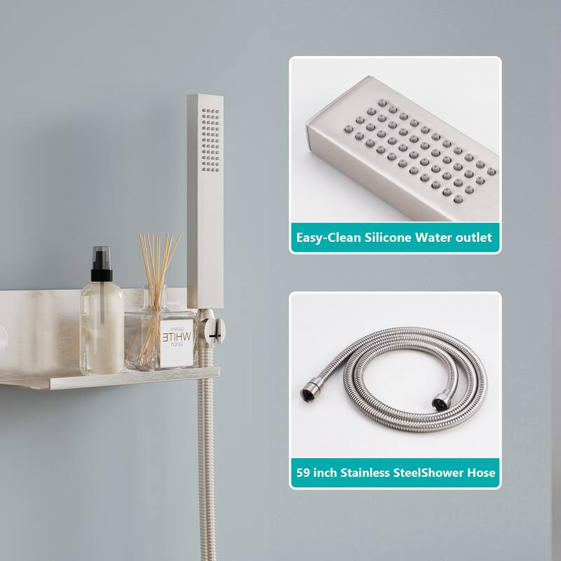 Rainfall Shower System With Hand shower And Concealed Pressure Balance Valve