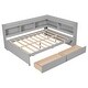 preview thumbnail 24 of 23, Full Bed with L-shaped Bookcases for bedroom, Drawers