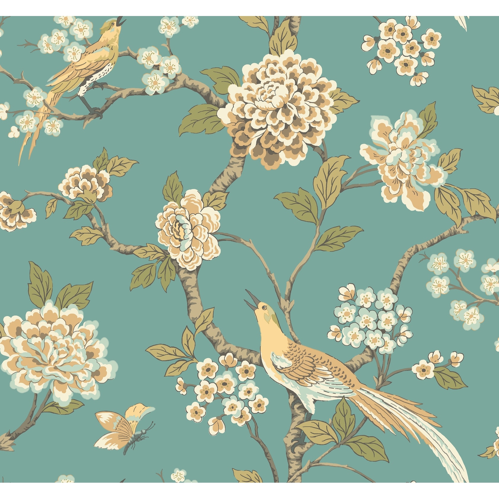Inspired by Color Fanciful Teal Wallpaper