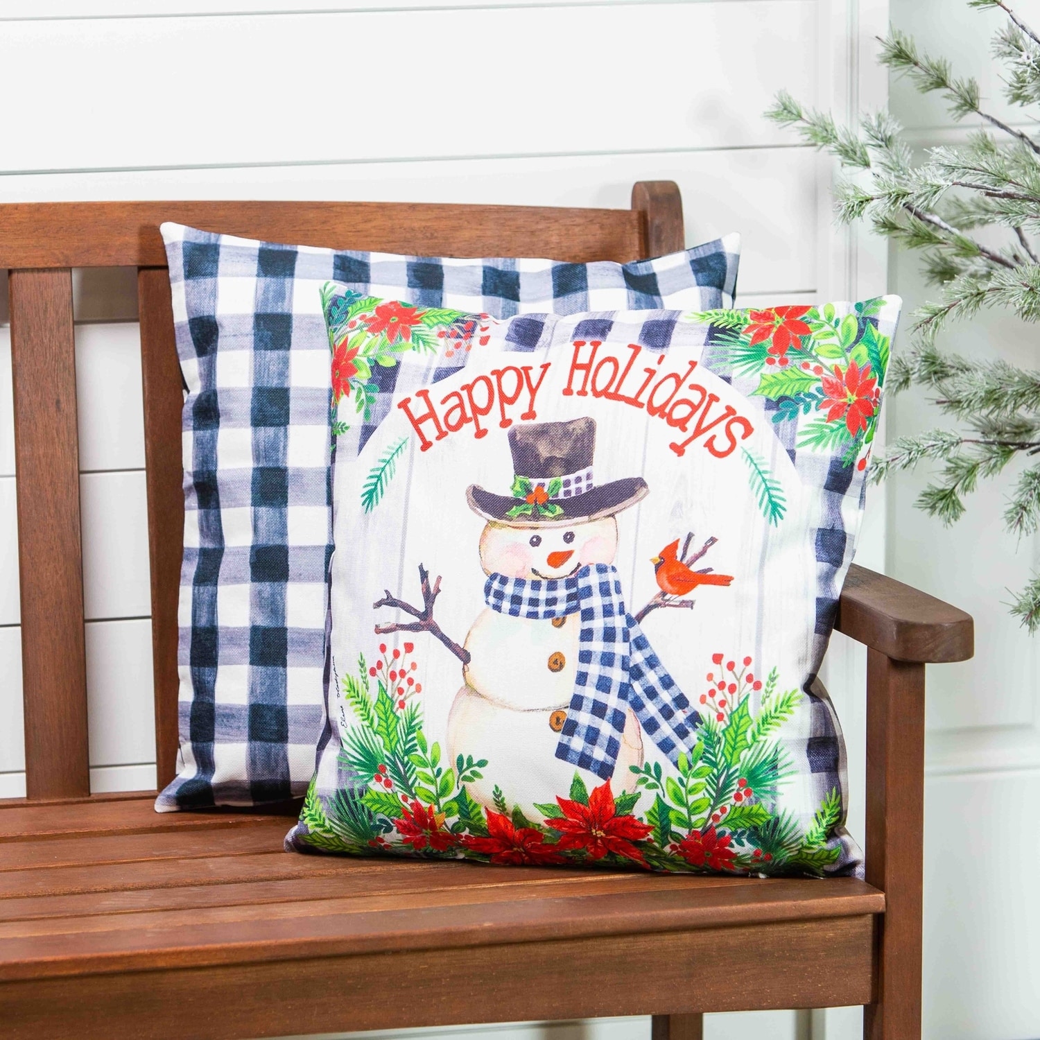 Happy Holidays 18 in. x 18 in. Interchangeable Pillow Covers Set of 4 Bed Bath Beyond 36683260