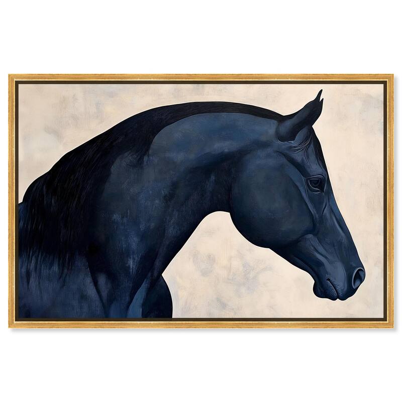 Blue Horse II Canvas by Art Remedy - Gold - 36" x 24"