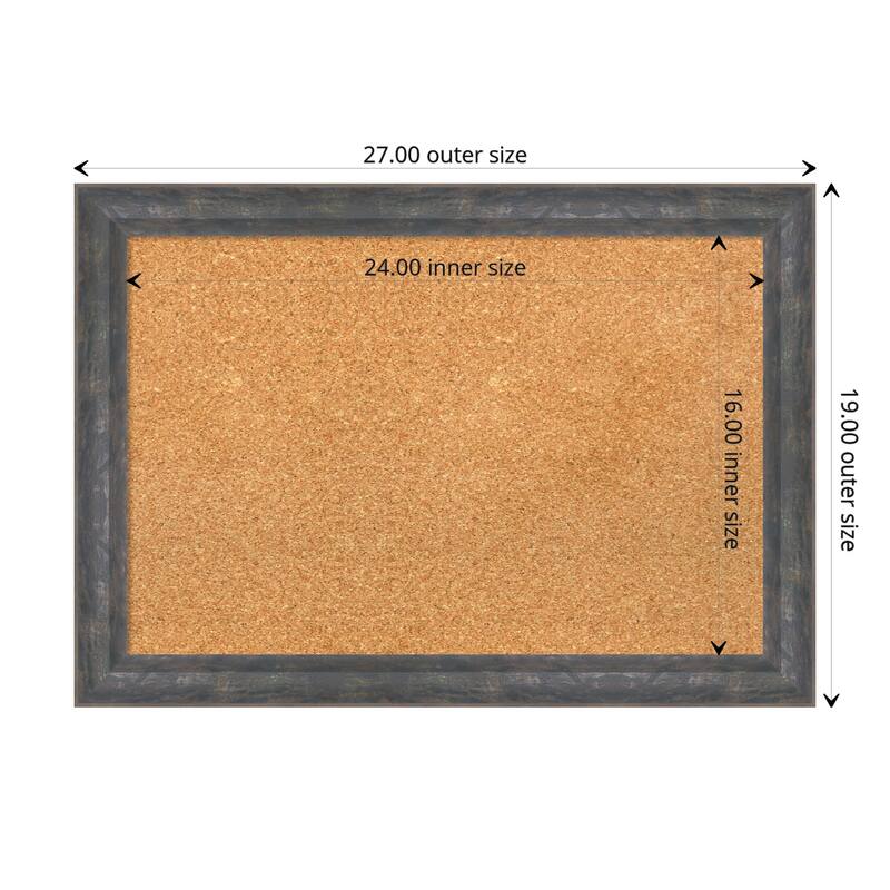 Angled Metallic Rainbow Wood Framed Natural Corkboard Bulletin Board, Organization Board, Pin Board - Board Size 24x16