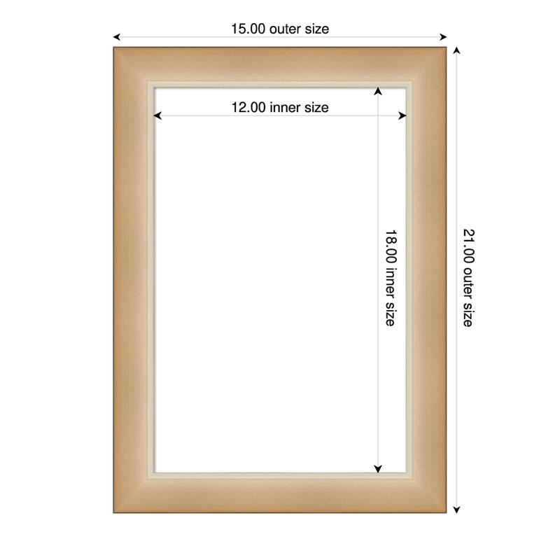 Amanti Art Eva Black Silver Narrow Framed Dry Erase Magnetic Board - 15 x 21 in - Eva Ombre Gold Narrow