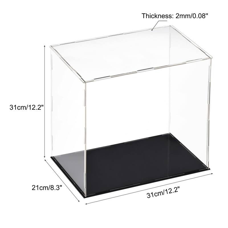 Acrylic Display Case Box Dustproof Protection Showcase Collectibles - 11.8x7.9x11.8inch