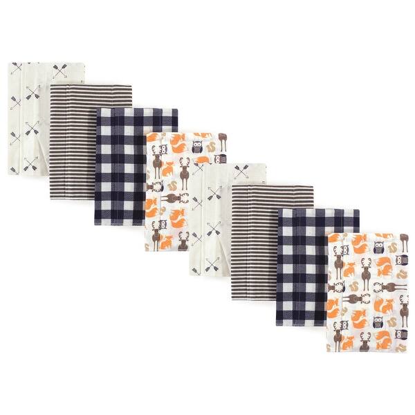 slide 1 of 1, Hudson Baby Boys and Girls Cotton Poly Flannel Burp Cloths 8-Pack, Forest, One Size - Forest 8-Pack - One Size One Size - Forest 8-Pack