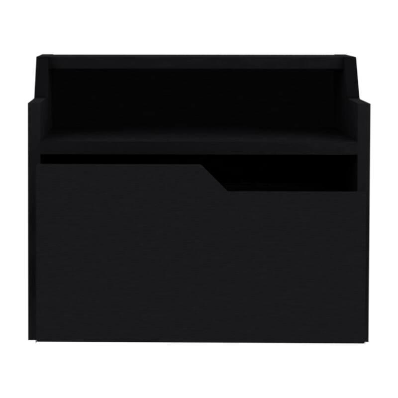 Modern Floating Nightstand with Spacious Drawer and Dual-Tier Design, Black