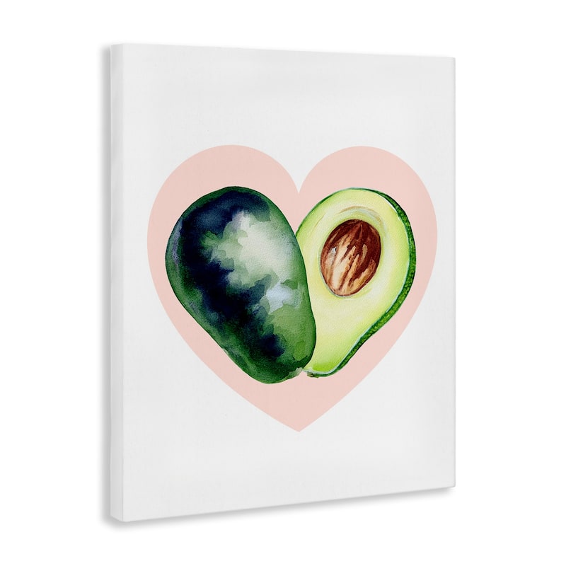 Stupell Heart Shaped Avocado Canvas Wall Art Design By Lil' Rue
