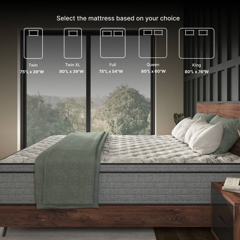 Elite Series Machka 12 Inch Twin Size Cooling Gel Memory Foam Hybrid Mattress, CertiPUR-US Certified