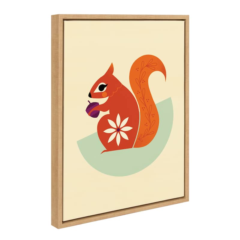 Kate and Laurel Sylvie Squirrel Framed Canvas by Amber Leaders - 18x24