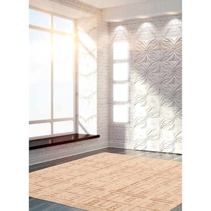 ECARPETGALLERY Hand-knotted Tangier Cream Wool Rug - 9'8 x 13'9