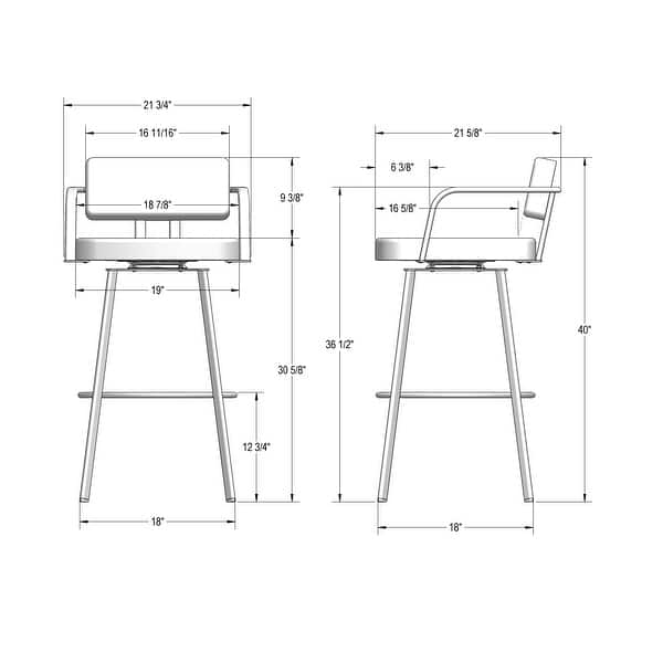 dimension image slide 0 of 2, Amisco Triana Swivel Counter and Bar Stool