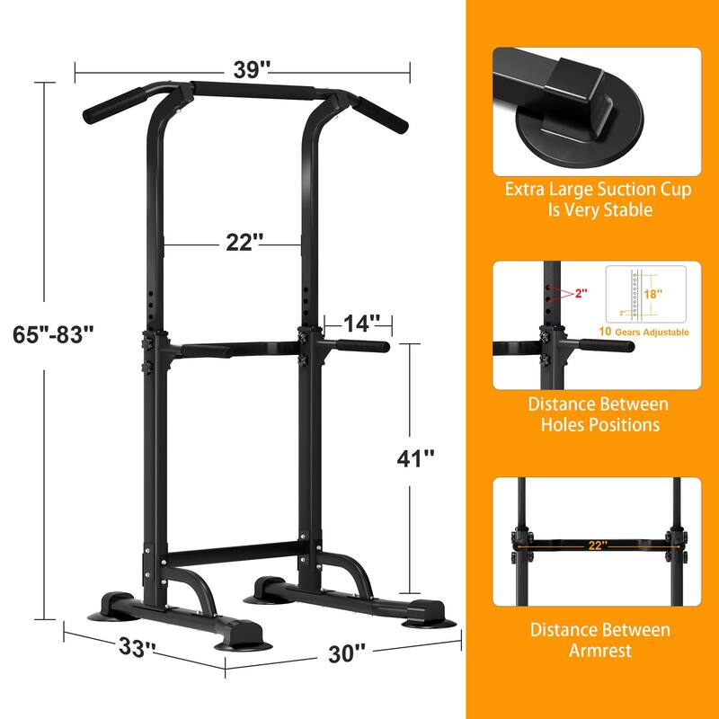 Adjustable Height Power Tower Pull Up Bar Station Home Gym Workout Equipment