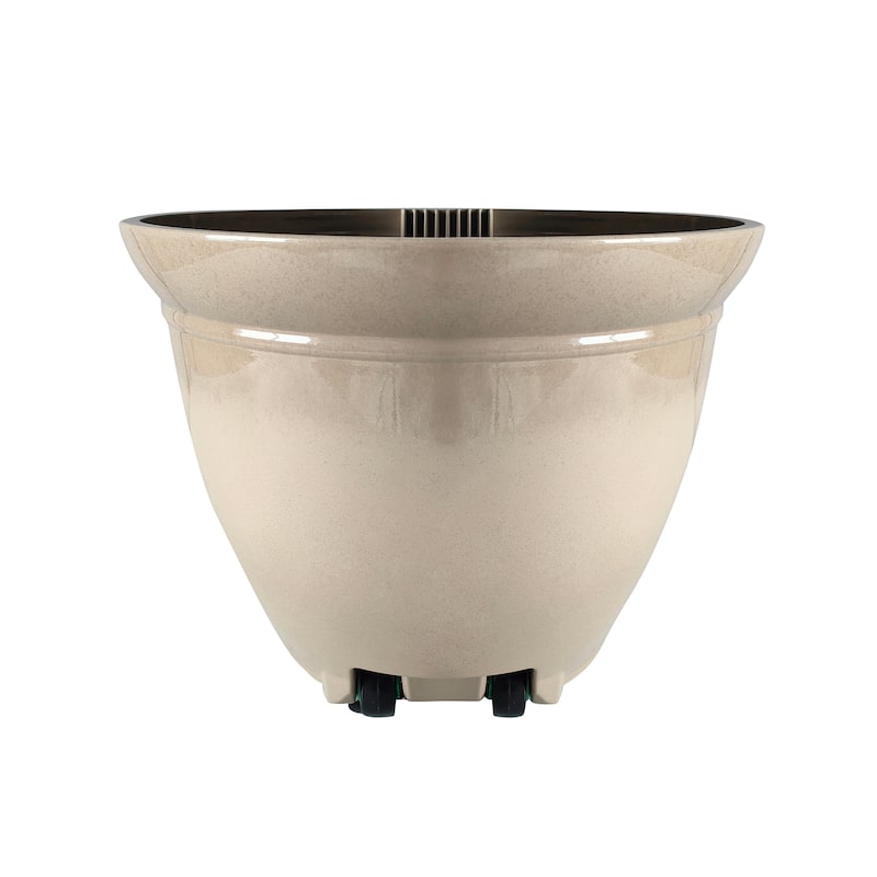 Southern Patio Kittredge Resin 17.5-inch Planter with Wheels