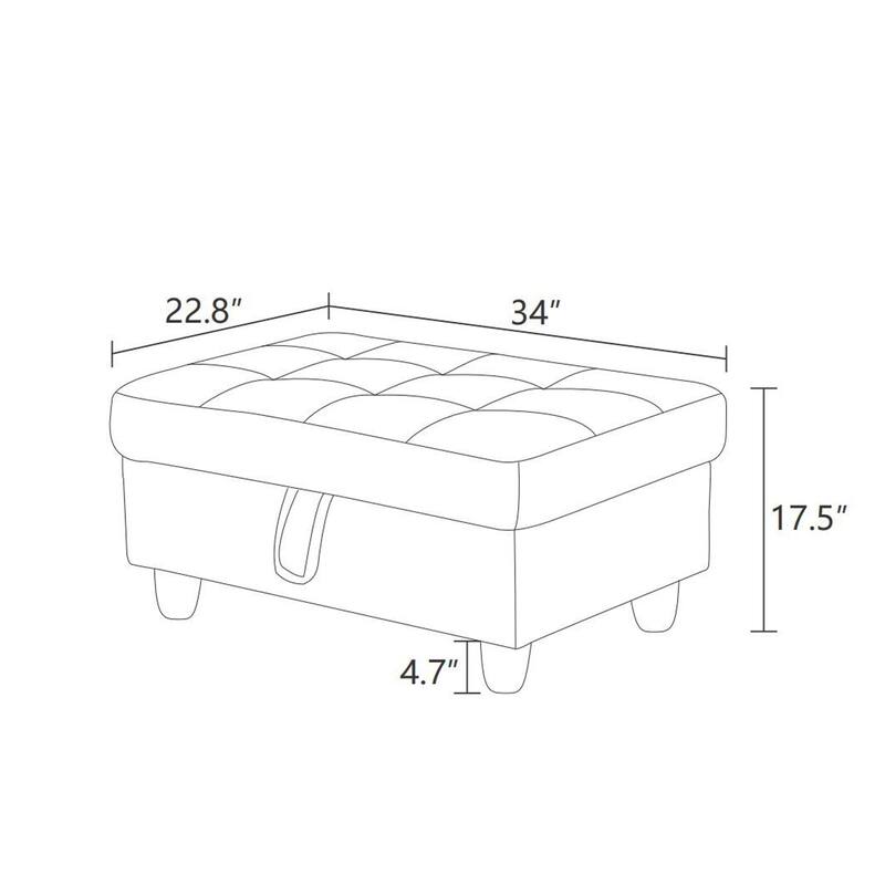 Black Faux Leather Storage Ottoman