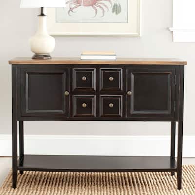 SAFAVIEH Charlotte Black Storage Sideboard - 45.7" x 15" x 34"
