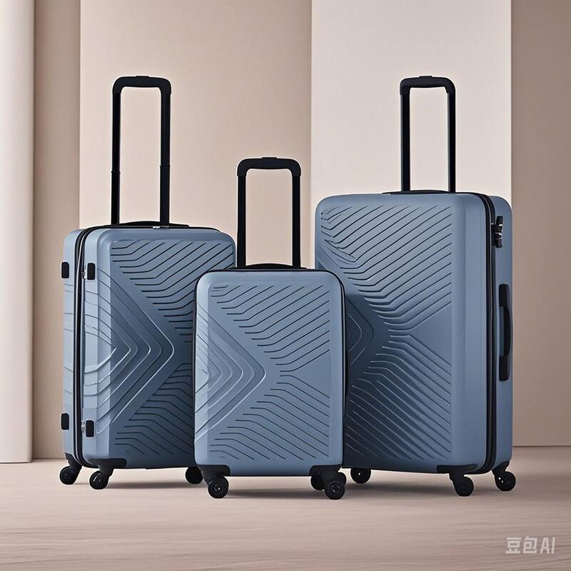 Blue 3-Piece ABS Luggage Set (20/24/28) - Lightweight, Spinner Wheels, TSA Lock, 2 Hooks