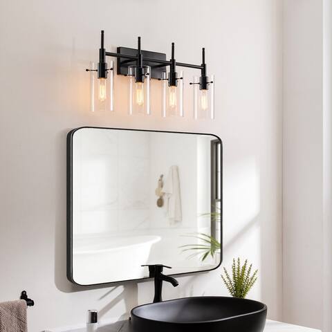 KAWOTI 4-Light Cylindrical Bathroom Vanity Light