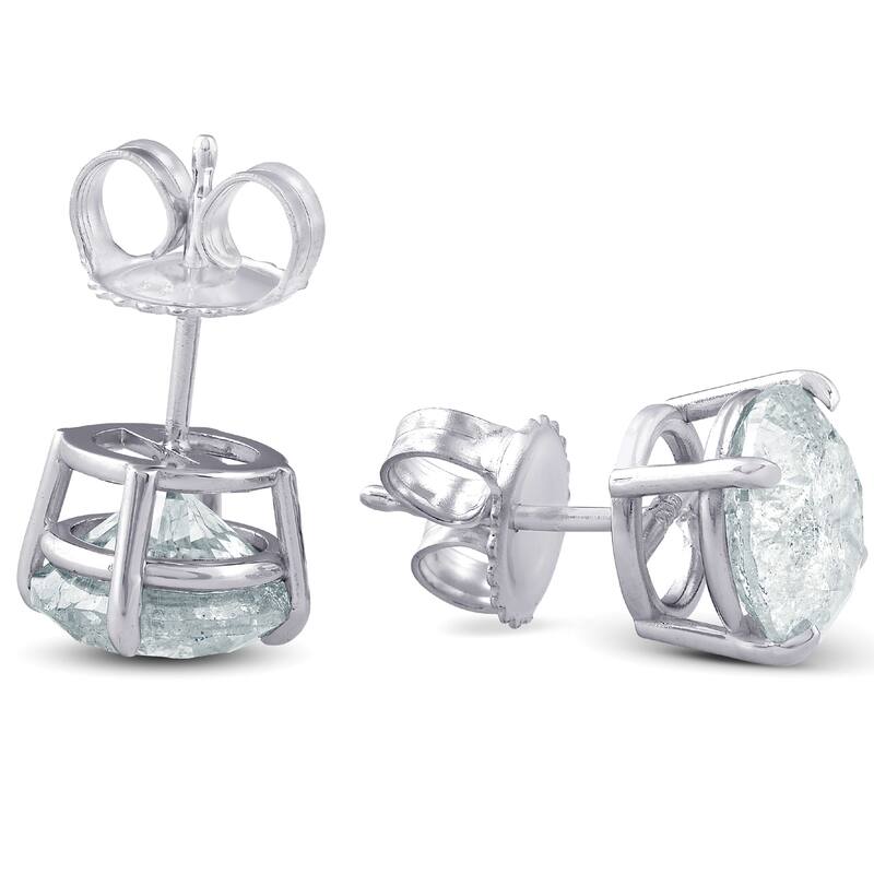 4.23 cttw Round Diamond Studs White Gold