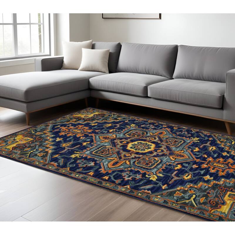 HomeRoots Medallion Bohemian Rectangle Area Rug - 114.00 in. x 90.00 in.  x 0.45 in.