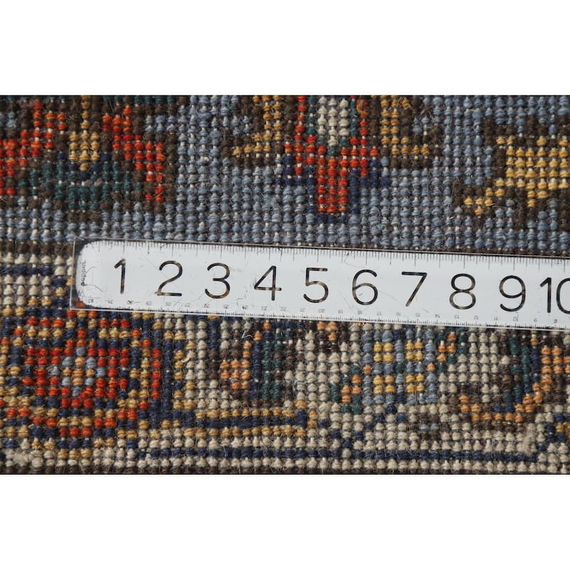 Hand Knotted Oriental 100% Wool Carpet Traditional Floral Navy Blue & Blues Heriz (serapi) Area Rug - 5' 1'' X 3' 0''